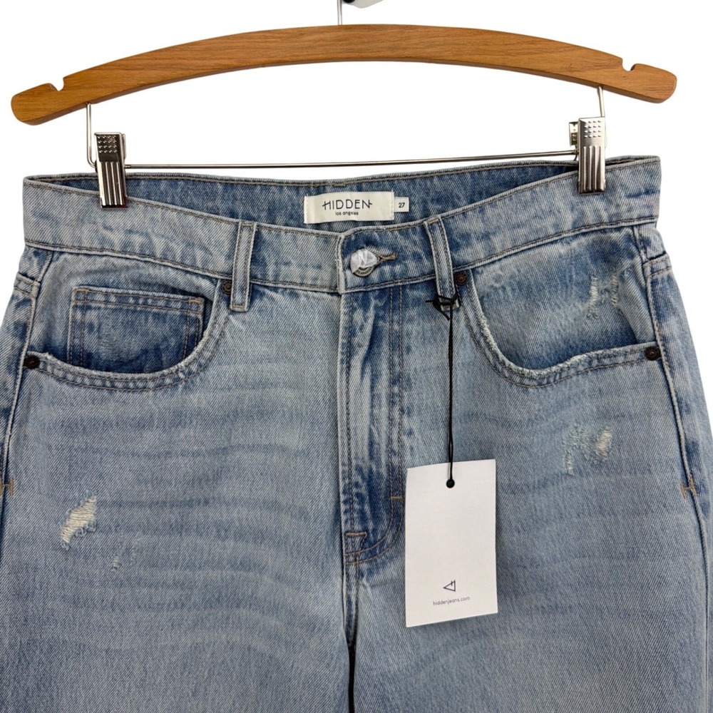 Hidden Jeans Alyx Baggy Jean Light Wash High Rise Wide Leg Denim 27 NEW - Picture 7 of 15